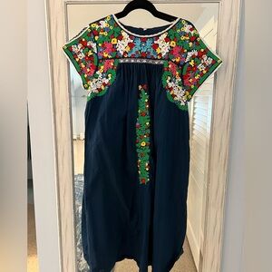 Embroidered navy and floral Frances Valentine dress